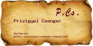Privigyei Csenger névjegykártya