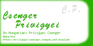 csenger privigyei business card